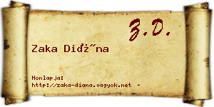 Zaka Diána névjegykártya