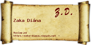 Zaka Diána névjegykártya